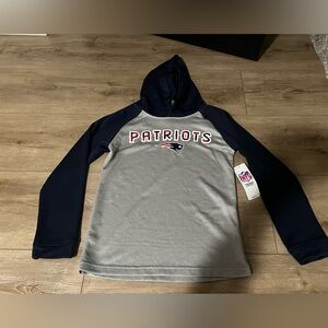 NFL Kids New England Patriots Gray and Blue Hoodie
